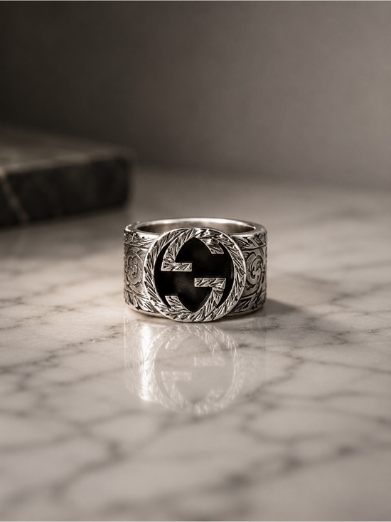 Gucci Jewelry - Gucci Interlocking G Solid Sterling Silver Ring | 6 3/4 Unisex | New Full Set
